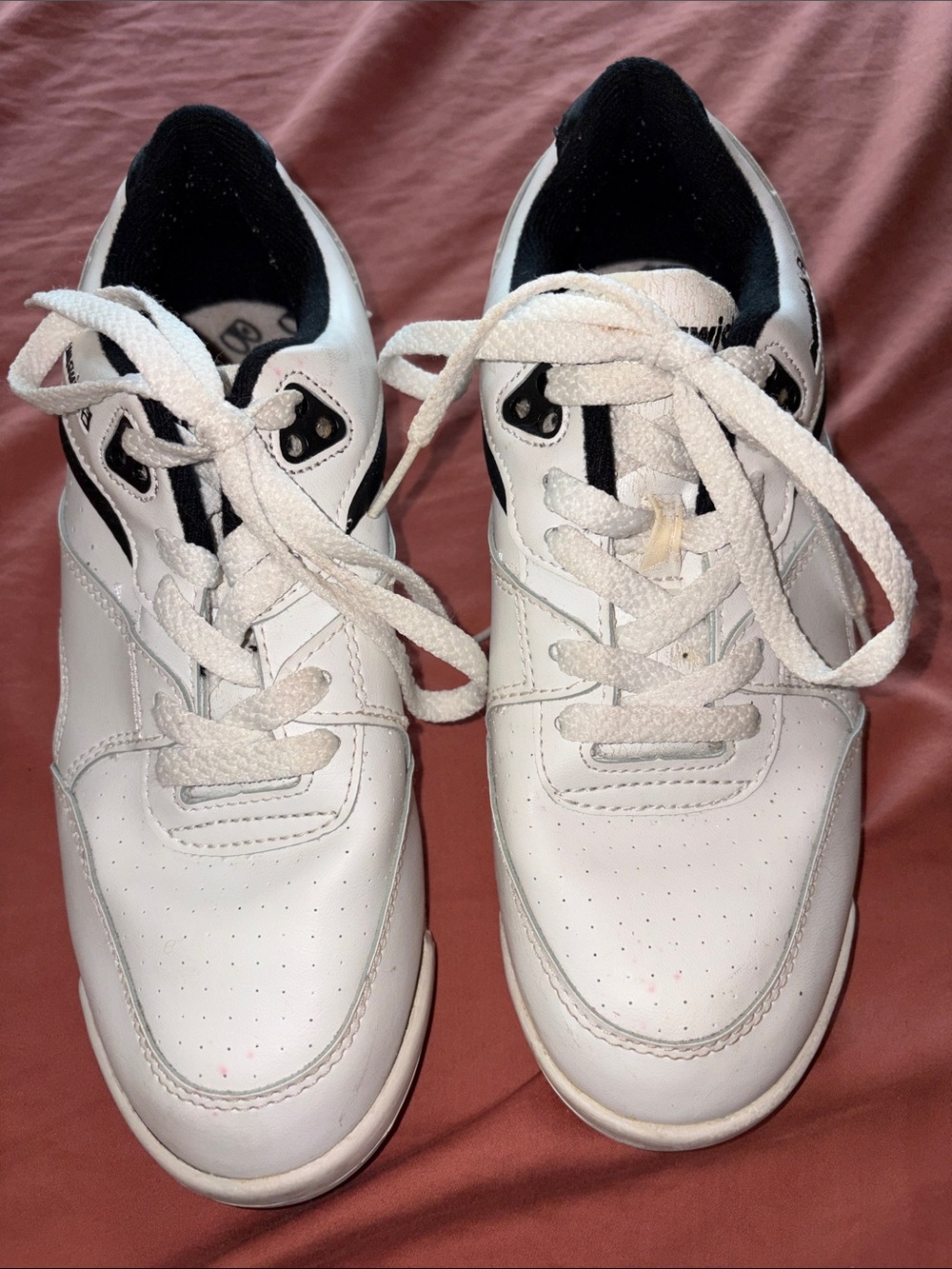 Men's White Leather Low-Top Sneakers with Black Interior